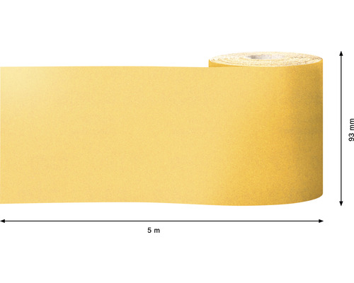 Fem meter målartejp med en bredd på 93 millimeter.