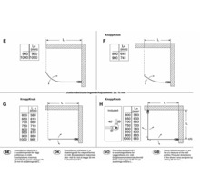 Diagram för montering och justering av duschkabinbeslag