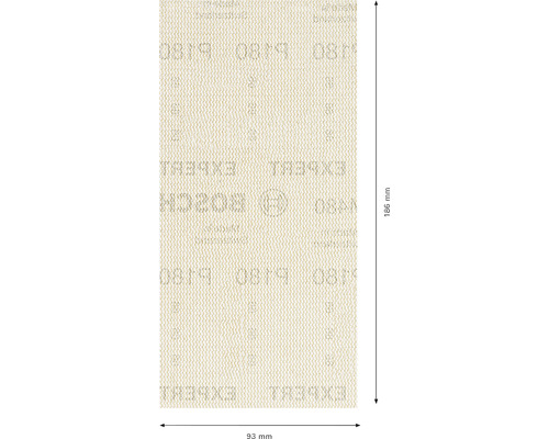 Bosch Expert slippapper med en storlek på 93 mm x 186 mm
