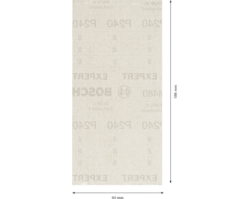 Sandpapper med en storlek på 93 mm x 186 mm