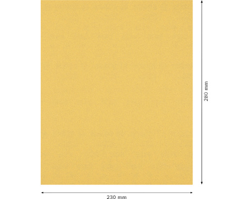 Fyrkantigt sandpapper med måtten 280 mm x 230 mm