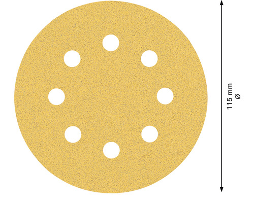 Slipskiva med en diameter på 115 millimeter och hål
