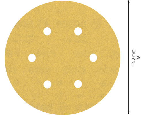 Slipskiva med sex hål, diameter 150 mm