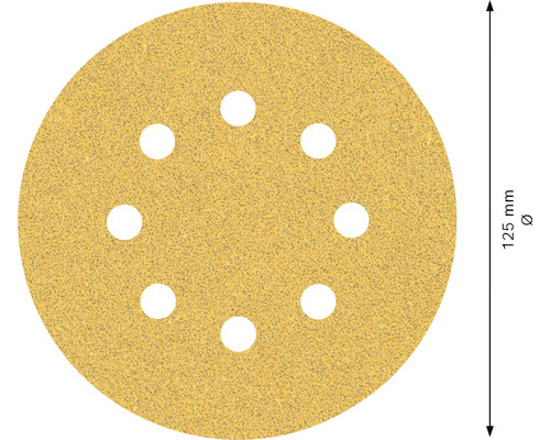 Sliprondell, 125 mm diameter med hål