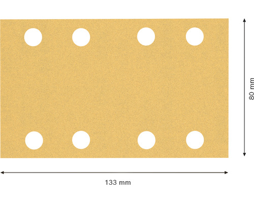 Slippapper med åtta hål, 133 gånger 80 millimeter