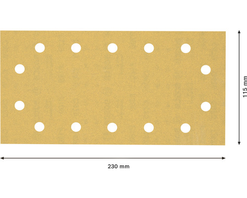 Sandpapper med hål, 230 mm x 115 mm