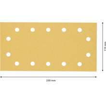 Sandpappersark med hål, 230 x 115 mm