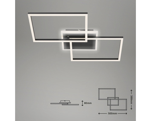 Taklampa med geometriska former och måttangivelser