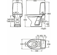 Toalettstol IFÖ Spira 6262 rimfree® mjuksits universallås 4/2L limning 7796166-thumb-1