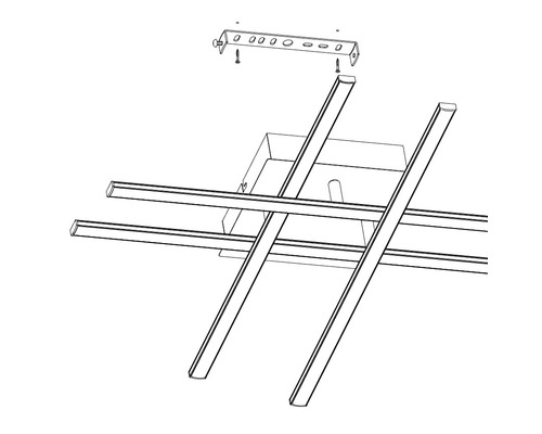 Ritning av en taklampa med monteringsanvisning