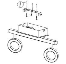 Monteringsanvisning för en taklampa med två runda lampor