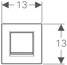 Måttangivelser för en strömbrytare: 13 x 13