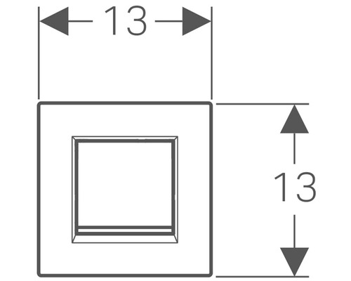 Måttangivelser för en strömbrytare: 13 x 13