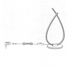 Inomhusantenn med nätaggregat och kabel