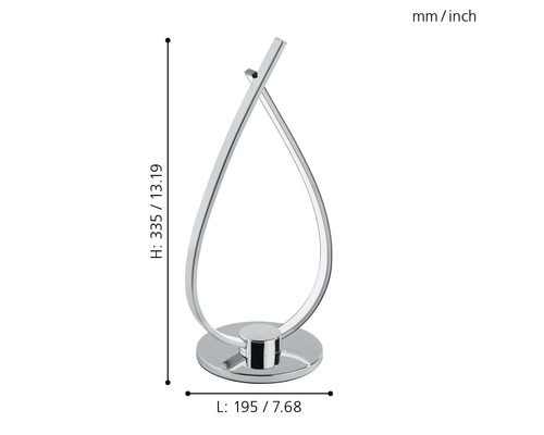 Dekorativ LED-bordslampa med dimensioner