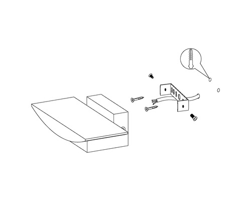 Monteringsanvisning för en vägglampa med tillbehör