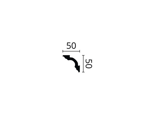 Mått på en dekorlist: 50 x 50 millimeter