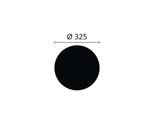 Cirkulär skärning med en diameter på 325 mm.
