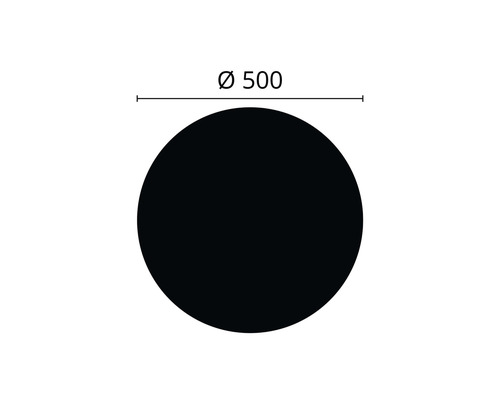 Cirkel med en diameter på 500 mm