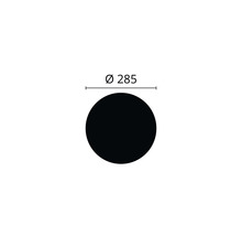 Cirkel med en diameter på 285 millimeter