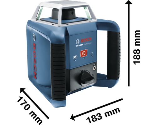 Bosch Logo rotationslaser GRL 400 H Professional med måttangivelser