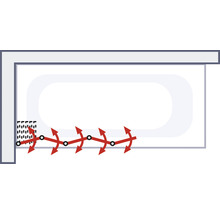 Schema över en badkarsinstallation med dräneringssystem