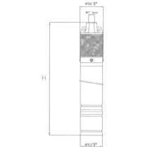 Teknisk ritning av en pumpprodukt med dimensioner