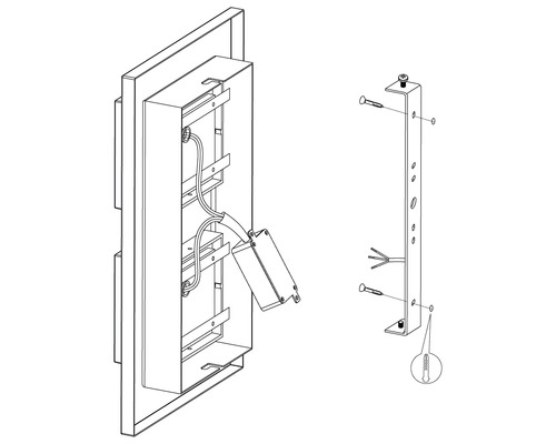 Installationsanvisningar för en lampa med fästmaterial