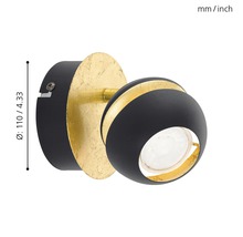 Vägglampa, roterbar, diameter 110 millimeter