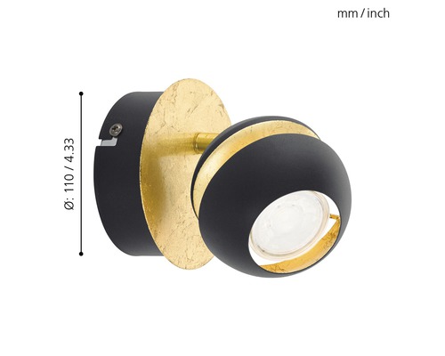 Vägglampa, roterbar, diameter 110 millimeter