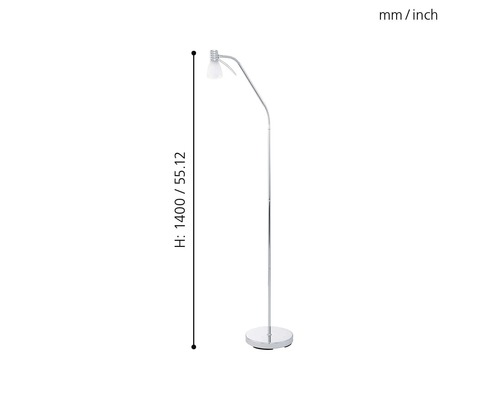 Golvlampa med höjdangivelse