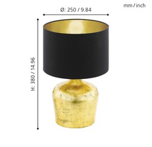 Bordslampa EGLO Manalba svart/guld