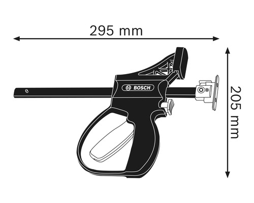 Bosch enhandsspännare med måtten 295 mm bred och 205 mm hög