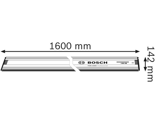 Bosch FSN 1600 Professional styrskena med måtten 1600 mm x 142 mm.
