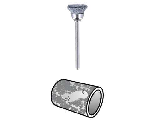 Stålborste för att ta bort rost från rör