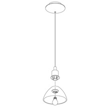 Pendellampa med lampskärm och glödlampa