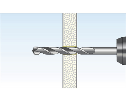 Illustration av en borrmaskin som borrar genom ett material