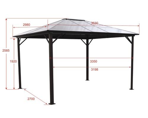 Dimensioner av en paviljong