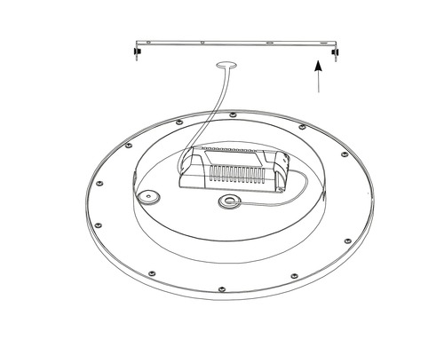 Illustration av en taklampa med monteringsanvisningar