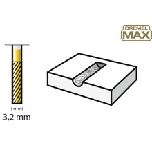 Dremel fräs med 3,2 mm diameter i bruk