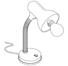 Bordslampa med flexibel arm och glödlampa
