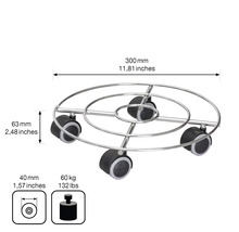 Blomvagn WAGNER Multiroller krom/stål Ø30cm 60kg