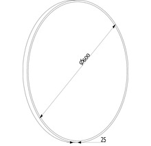 Spegel med belysning CORDIA round line svart 60cm LED