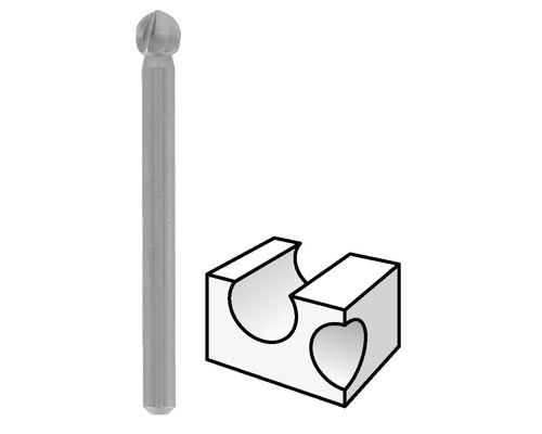 Klotformad fräs med tillhörande arbetsstyckshållare