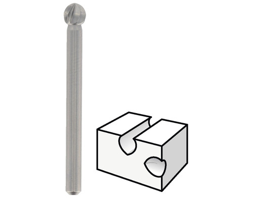 Kulfräs bredvid en schematisk representation av ett arbetsstycke