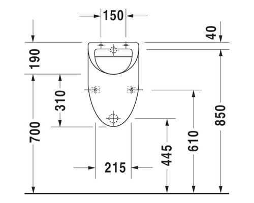 Teknisk ritning av en toalett med dimensioner