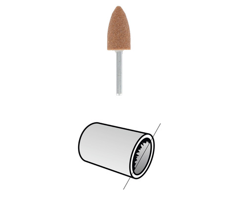 Slipstift och schematisk bild av en hylsa