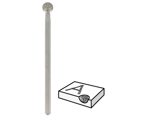 Diamantfräs med kulhuvud för gravering