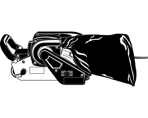 Bandslipmaskin med dammuppsamlingssäck