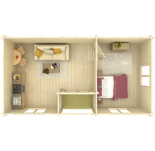 Trädgårdshus PALMAKO Anna inkl. golv, fönster 31m² (26,8+1,9m²) 770x400cm obehandlad